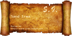 Sand Irma névjegykártya