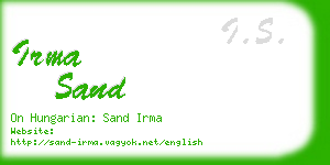 irma sand business card